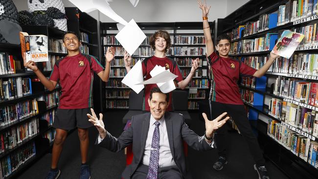 Melbourne High School principal Dr Tony Mordini praised his students’ achievements in a tough year. Picture: Alex Coppel