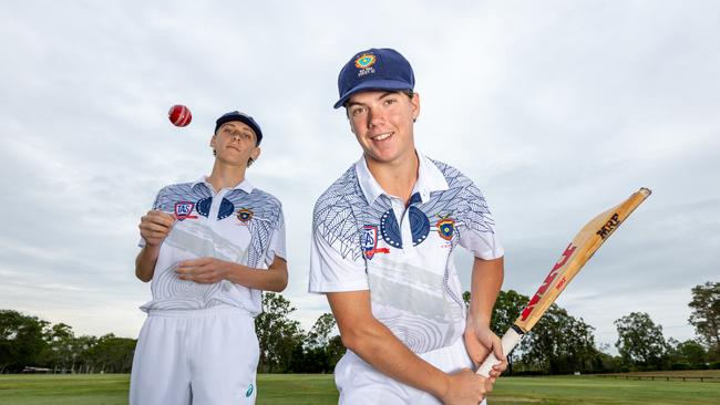 Emmanuel O’Hara and Zak Smith of the WestMAC First XI cricket team.