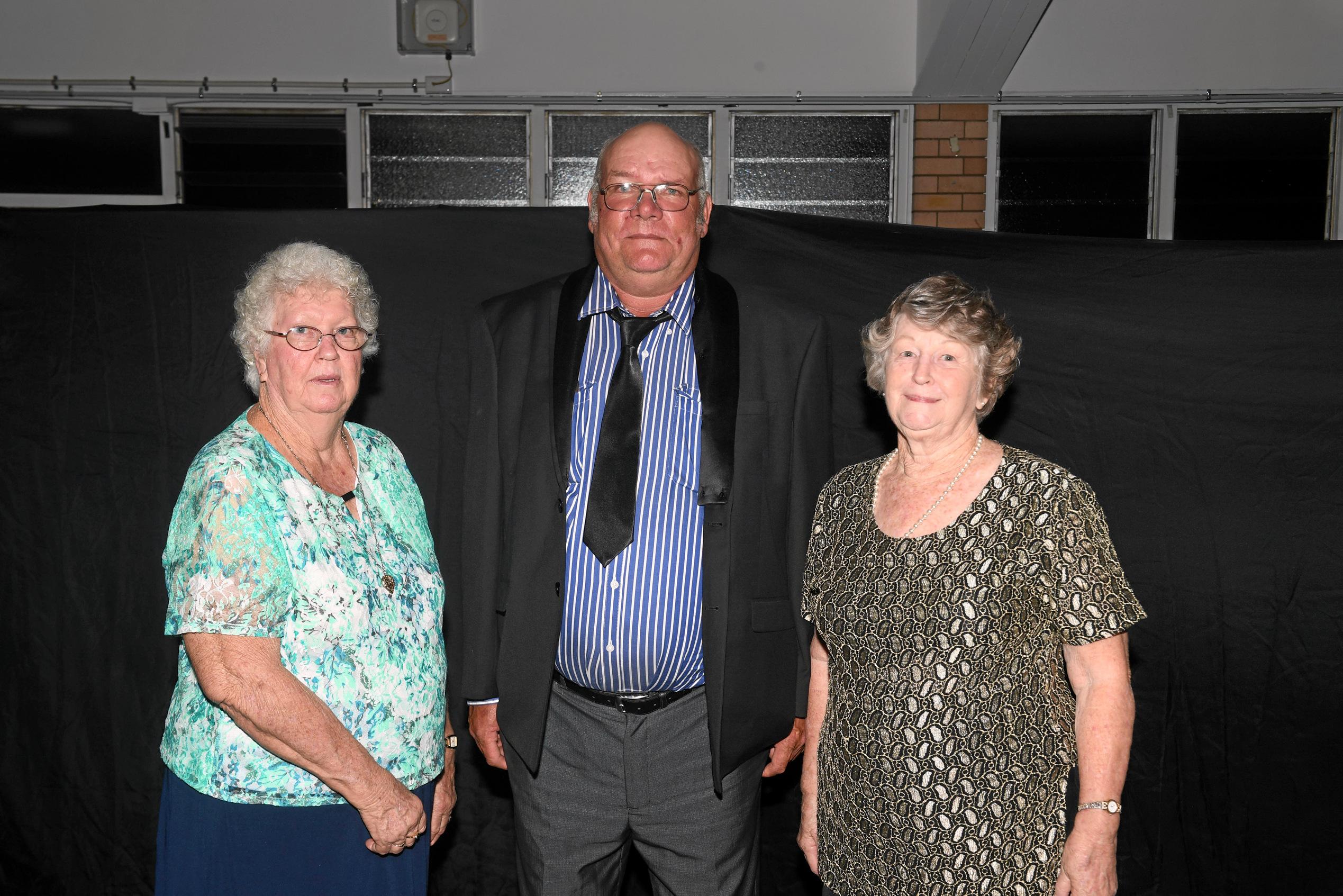 Gympie Show Ball - Maureen Perry , Paul Wyllie and Ann Long. Picture: Troy Jegers