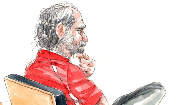 Sex Offender Robert John Fardon in court over plotting to escape. Artist Bentley