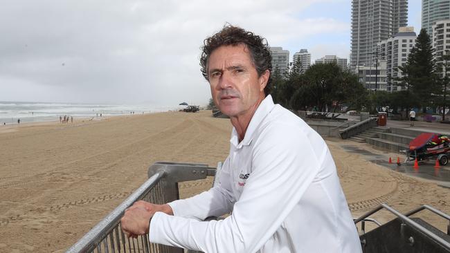 Chief lifeguard Chris Maynard speaks out about the drowning tragedy at Surfers Paradise. Picture: Glenn Hampson