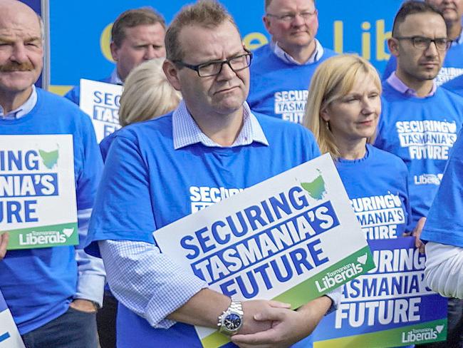 Adam Brooks at the Liberal Party candidates announcement in Campbell Town. Picture: Rob Burnett