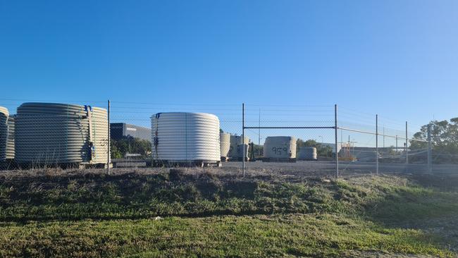 The site is currently being used to store coils of PVC pipes. Picture: Thomas Morgan