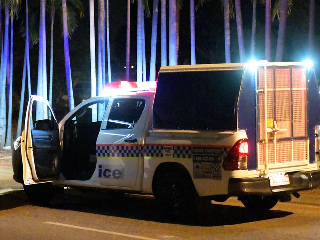 A police car is seen a the corner of Bagot Road and McMillians Rd Wednesday, May 29, 2019. A woman was allegedly hit while crossing the road. Picture: Keri Megelus