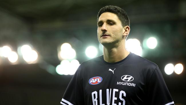 Marc Pittonet before the clash with the Saints at Marvel Stadium. Picture: Robert Cianflone/Getty Images