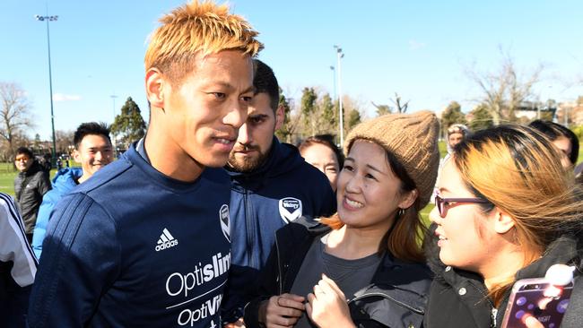Melbourne Victory’s star recruit Keisuke Honda. Picture: AFP