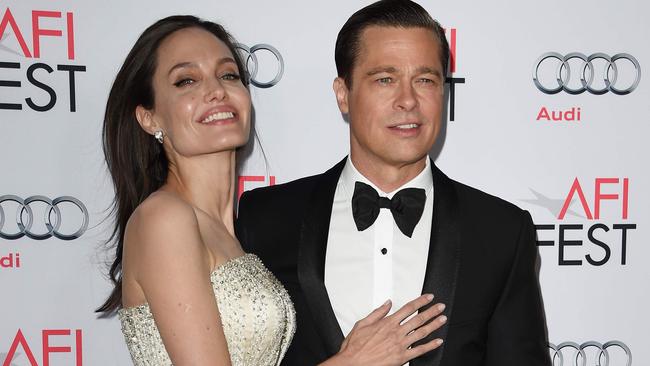 Angelina Jolie Pitt and Brad Pitt arriving for the opening night gala premiere of Universal Pictures' 'By the Sea' in 2015.