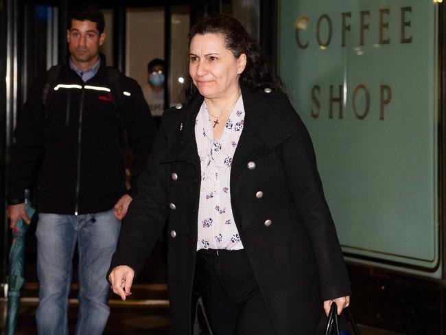 Katherine Asiminaris leaves Downing Centre Court in Sydney in July 2020. Picture: NCA NewsWire / Bianca De Marchi