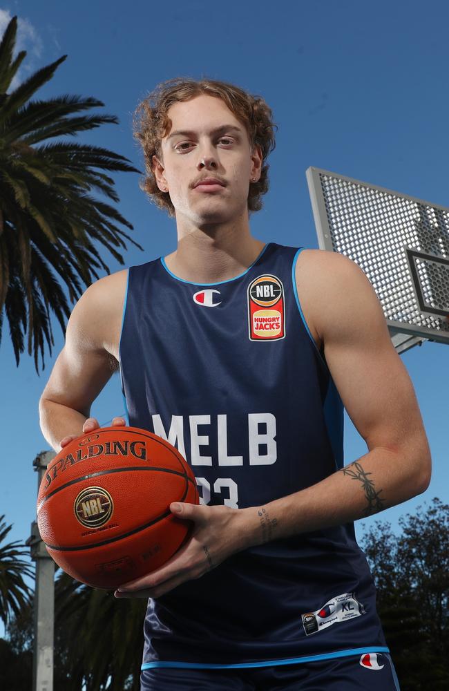 Luke Travers from Melbourne United. Friday, July 28, 2023. Picture: David Crosling