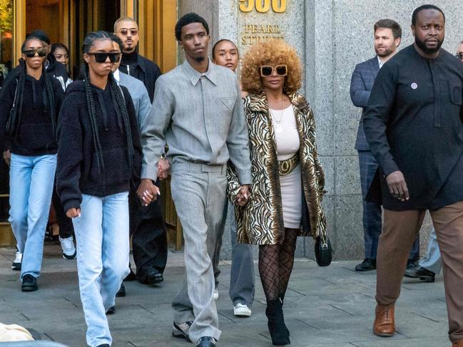 The Combs family departs from the Southern District of New York Federal Court after a pre-trial hearing for Sean 'Diddy' Combs in New York City. Picture: Getty Images via AFP