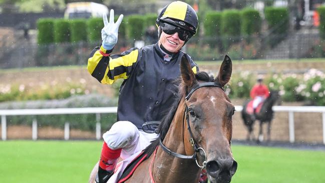 Craig Williams comes back to scale aboard Fickle at The Valley on Saturday. Picture: Reg Ryan / Racing Photos