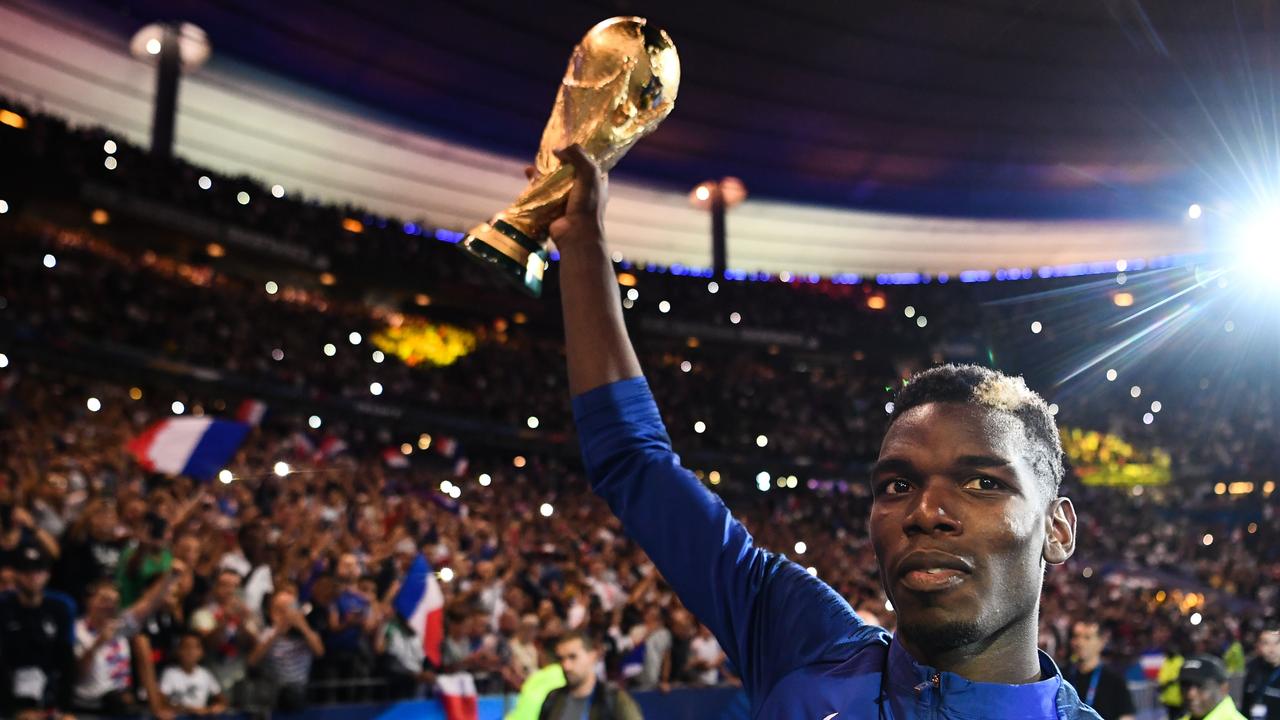 Pogba with the 2018 World Cup trophy.