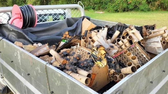 Illegal fireworks collected after damage on New Year’s Eve. Picture: Facebook