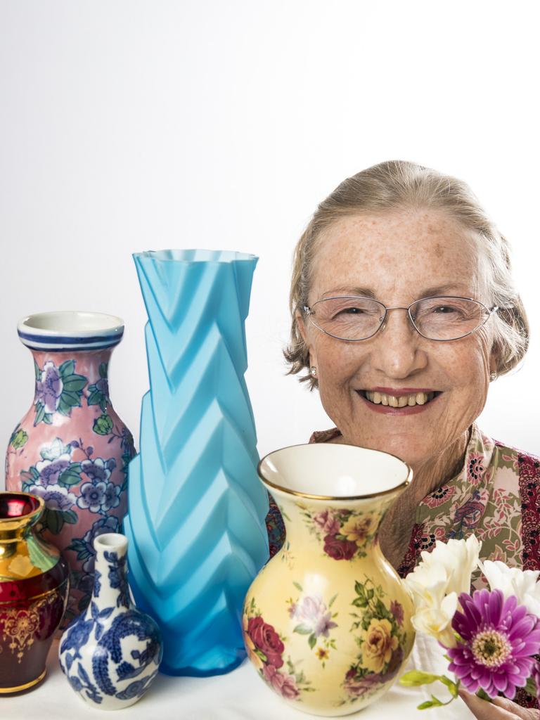 Pam Armstrong as the QCWA host a Vase Extravaganza for Carnival of Flowers. Picture: Kevin Farmer