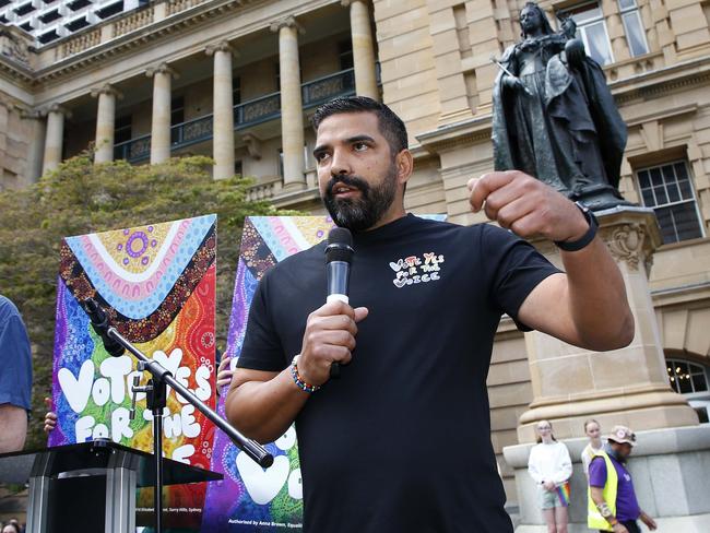 BRISBANE, AUSTRALIA - NewsWire Photos SEPTEMBER 23, 2023: Thousands of people turned up in the Brisbane CBD to support the Brisbane Pride and YES campaign. The YES Campaign Director Dean Parkin was there in support. Picture: NCA NewsWire/Tertius Pickard