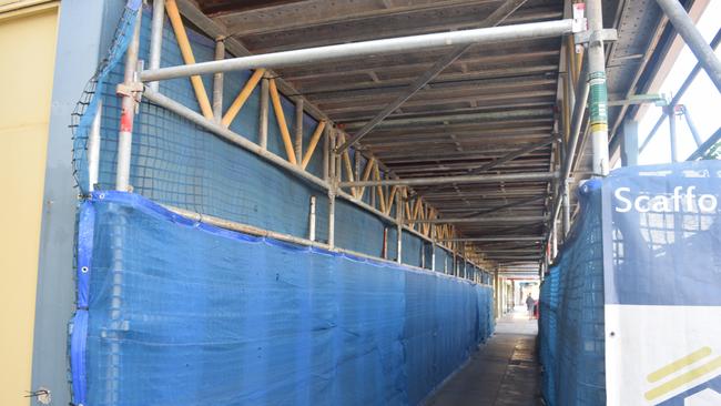 Whitsunday Regional Council have put scaffolding up underneath the veranda in a bid to secure the building.