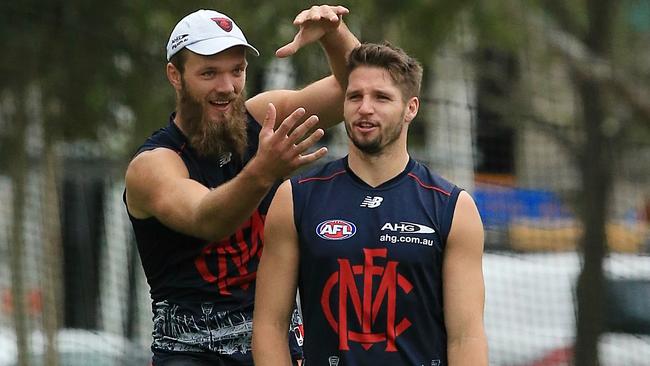 MELBOURNE TRAINING Max Gawn & Jesse Hogan Picture:Wayne Ludbey