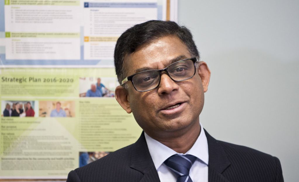 Darling Downs Hospital and Health Service consultant nephrologist Dr Sree Krishna Venuthurupalli talks to media about the specialist renal team taking their services to Cherbourg, Friday, April 27, 2018. Picture: Kevin Farmer