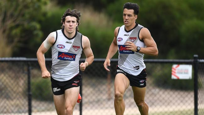 Andrew McGrath and Dylan Shiel are two Bombers to embrace the challenge of going sugar-free. Picture: Getty Images