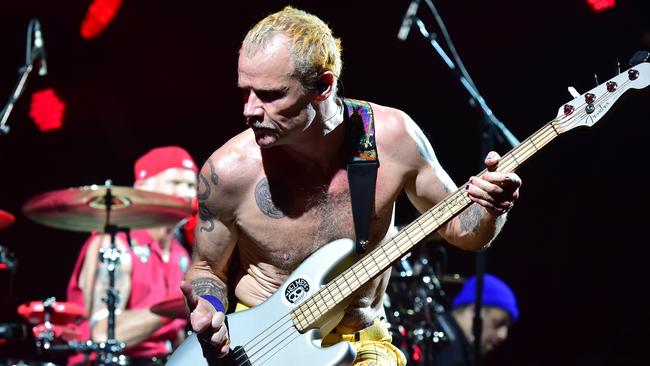 The Red Hot Chili Peppers on stage at A Day on the Green at Mt Duneed Estate. Pic: Stephen Harman