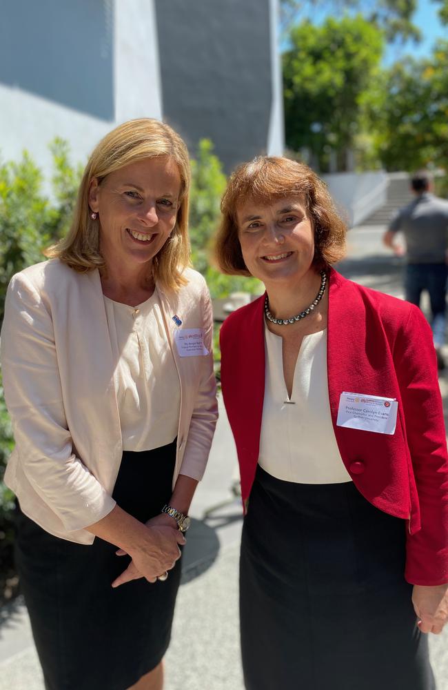 Vice Chancellor Carolyn Evans with Griffith alumnus and Queensland Federal Liberal MP Angie Bell.