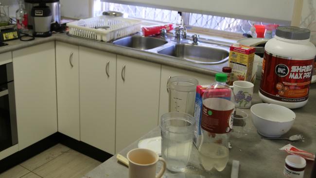 HAZMAT crews were called in to render the kitchen drug lab safe before police officers could dismantle it. Picture: NSW Police