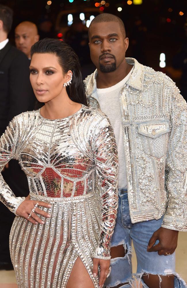 Kim Kardashian (L) and Kanye West are two of the biggest stars in attendance. (Dimitrios Kambouris/Getty Images/AFP)
