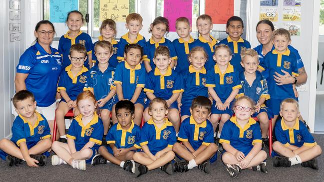 Mackay West State School Prep D Back row: Tehani Taomiau, Hailey, Eddie, Summer, Hayne Dewson, name withheld, Jeremiah Braun Middle row: Jasper, Aarchie Nothdurft, Jhia Ganalon, Harrison Drysdale, Lara Emblen, Frankie, name withheld, Liam Bussey Front row: Jayden Andreata, Luna, Dulain Kumarasinghe, Marley Obermeit, Reegan Gear, Piper, Darcy Morgan Teacher Aide Mrs Britt Kneebone,Teacher Mrs Brooke Graffunder Picture: Michaela Harlow. My First Year 2024 Mackay