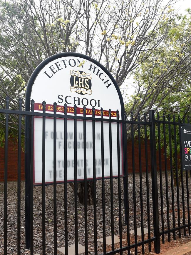 The grounds of Leeton High School is seen in Leeton in 2016 ahead of the Stanford sentencing. Picture: AAP