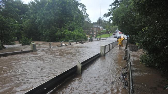 The bridge on Hospital Road in Nambour, January 2011: Brett Wortman / Sunshine Coast Daily