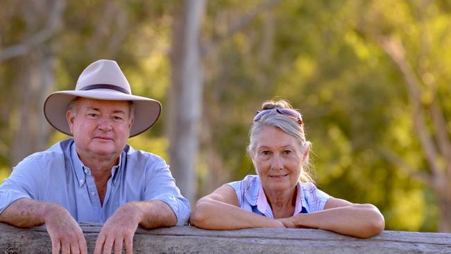 Cattle Australia chair David Foote and wife Marian on their Queensland cattle property Tandarra, near Kilcoy. Picture: John Elliott