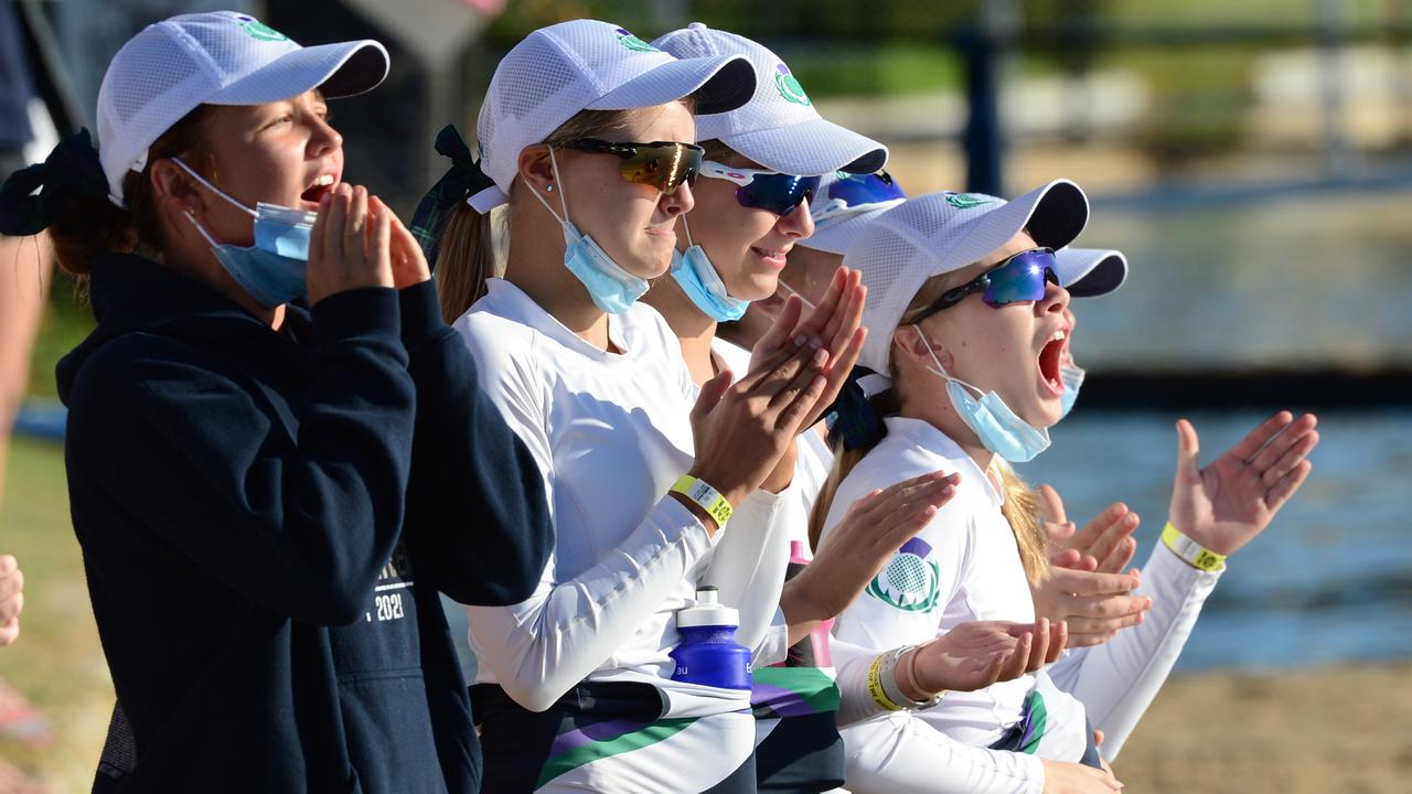 Team cheers at the regatta. Picture: Michael Marschall