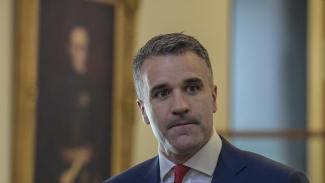 Opposition Labor Leader Peter Malinauskas addresses media about the blackmail charges against Former SA Labor MP Annabel Digance and her husband. Picture: Roy VanDerVegt