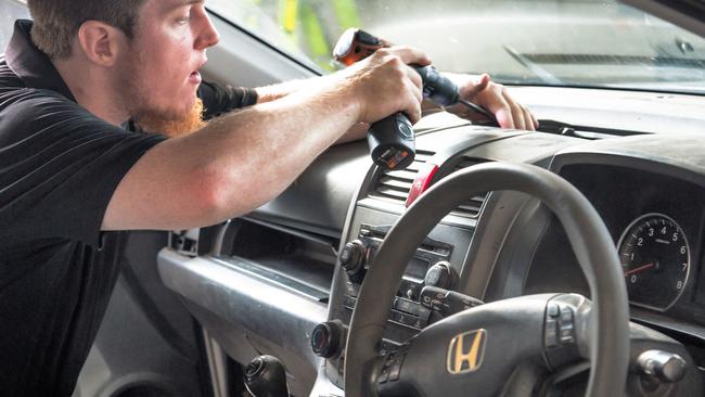 A Honda technician fixes a faulty airbag. Picture: Supplied.