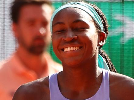 PARIS, FRANCE - JUNE 02:  Coco Gauff of United States celebrates match point against Martina Trevisan of Italy during the Women's Singles Semi Final on day 12 at Roland Garros on June 02, 2022 in Paris, France. (Photo by Adam Pretty/Getty Images)