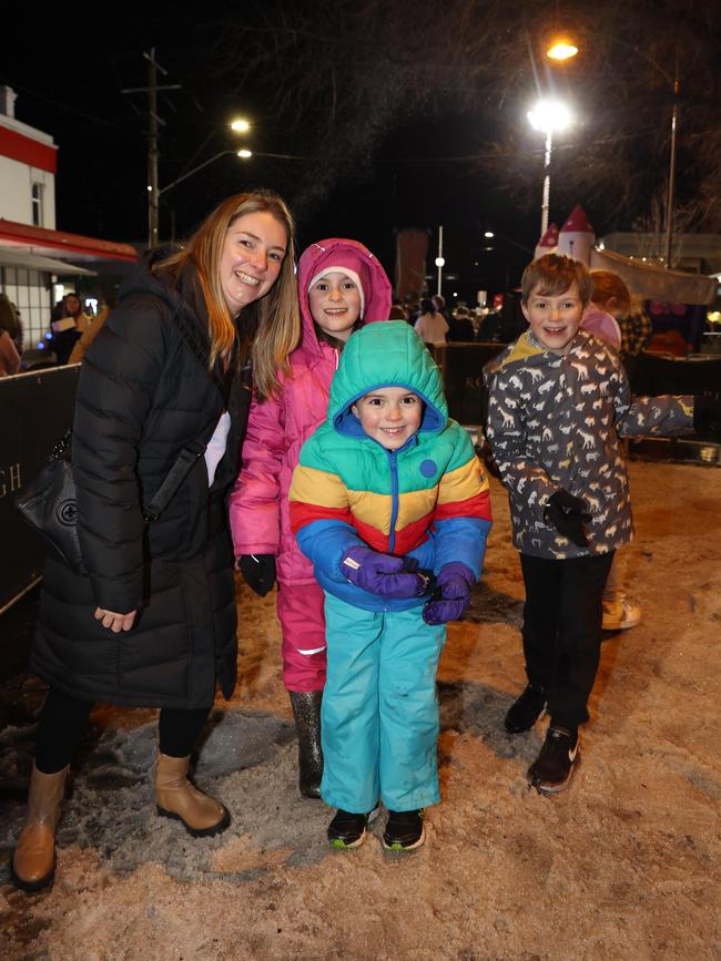 MELBOURNE, AUSTRALIA - JULY 26 2024 Michelle, Kayla, Travis and Alex Attend the Gippsland SnowFest held in Warragul. Picture: Brendan Beckett