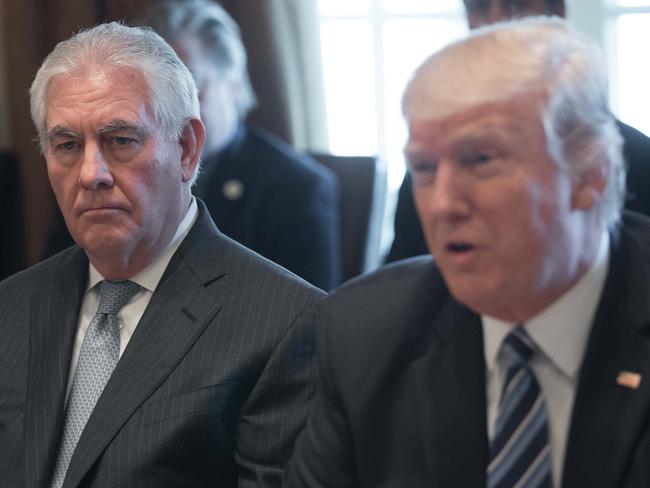 US Secretary of State Rex Tillerson (left) with US President Donald Trump. Picture: AFP/Nicholas Kamm