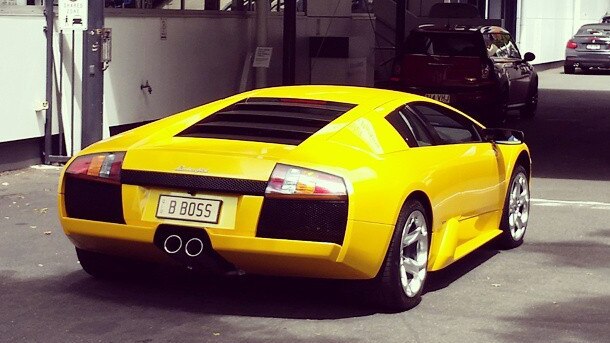 A Lamborghini Murcielago two door coupe with the number plate BBOSS which was kept at Hii’s Hamilton home in the eight-car garage.