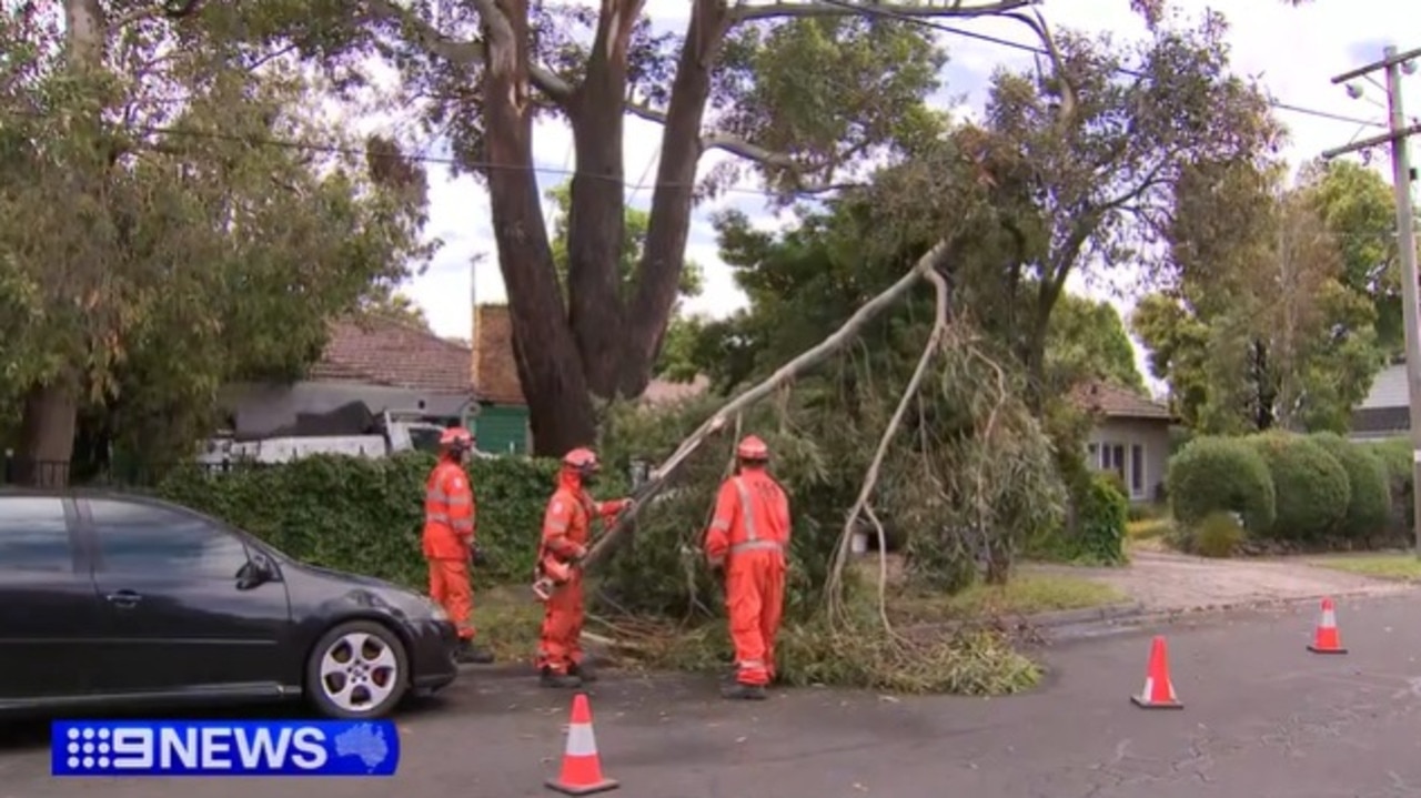 The SES received 200 calls on Wednesday as severe weather lashes parts of Victoria. Picture: Nine News