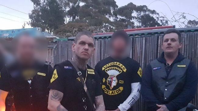 Dean Stephen Reid (foreground) and David Michael Evans (right) have each pleaded guilty to taking part in a Satudarah bikie-gang linked home invasion in Canberra. Picture: Facebook/Supplied