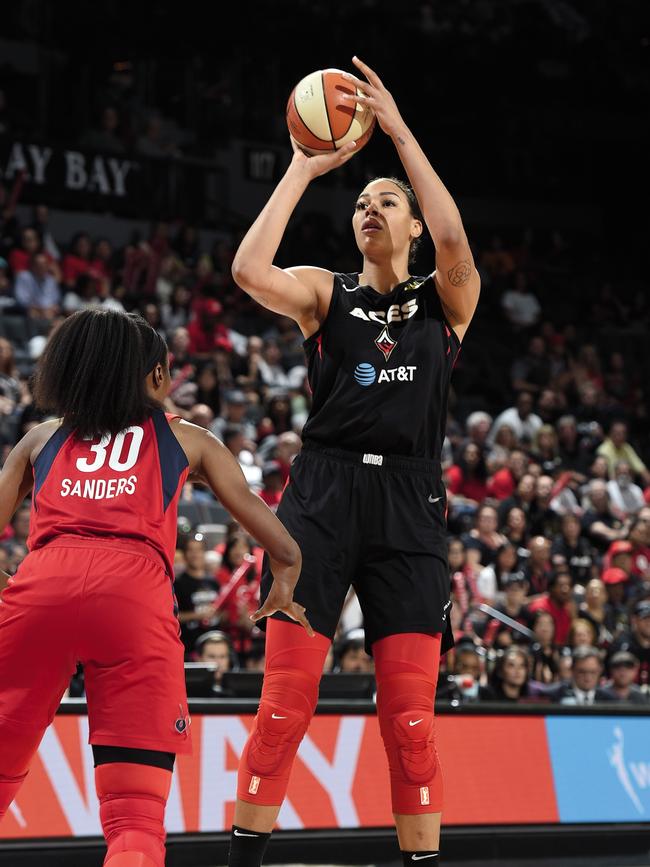 Cambage playing for the Las Vegas Aces in the WNBA. (Picture: Getty Images)