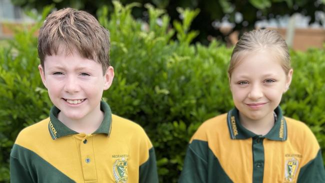 Morayfield State School captains, L-R Couper Long, Harlee Peppiat, Picture: Contributed