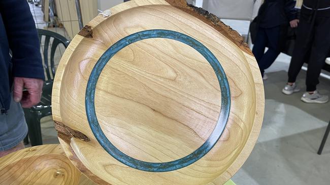 Bob Huard wants to continue to using resin in his timber pieces