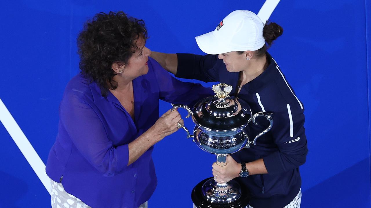 Barty said sharing the moment with her mentor, even for a few fleeting moments, was “incredible”. Picture: Getty Images