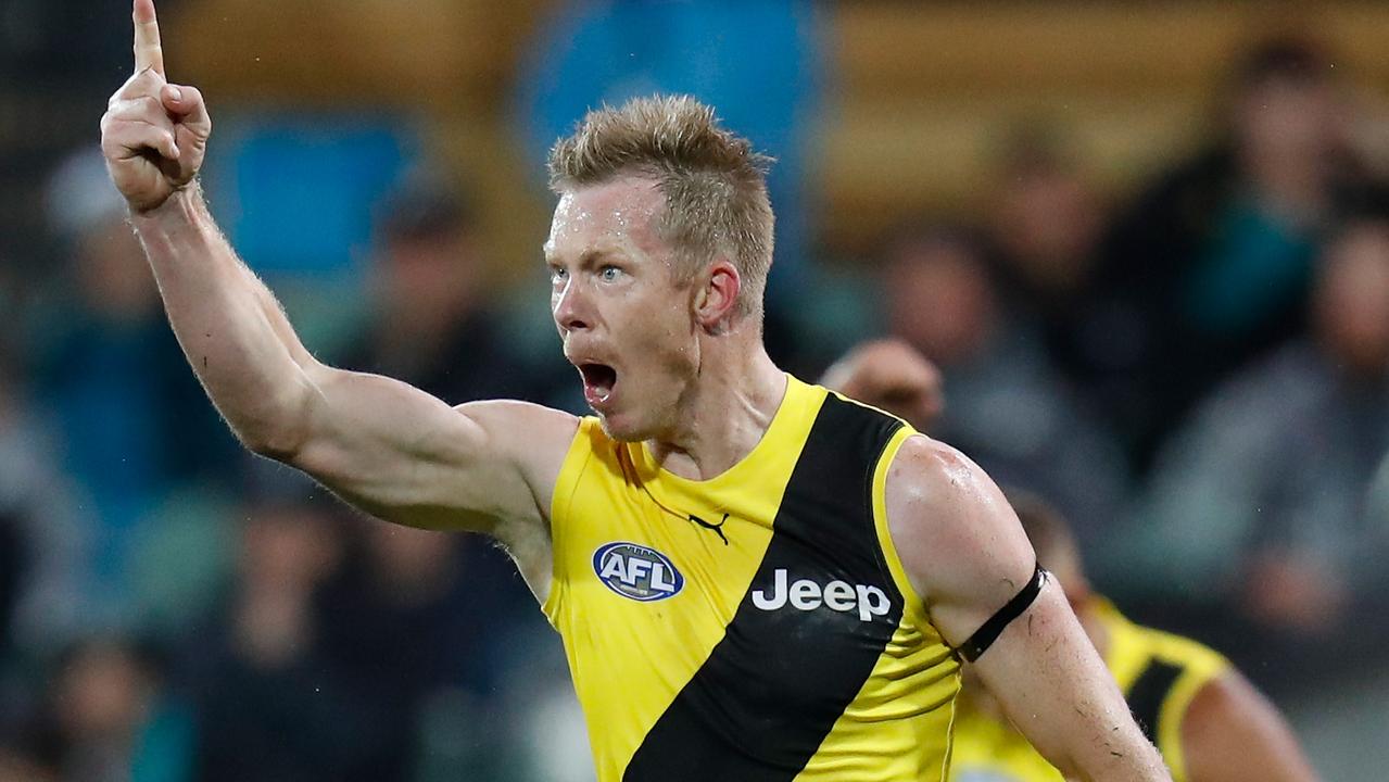 Jack Riewoldt remains a forward weapon for the Tigers. Picture: Michael Willson/AFL Photos via Getty Images