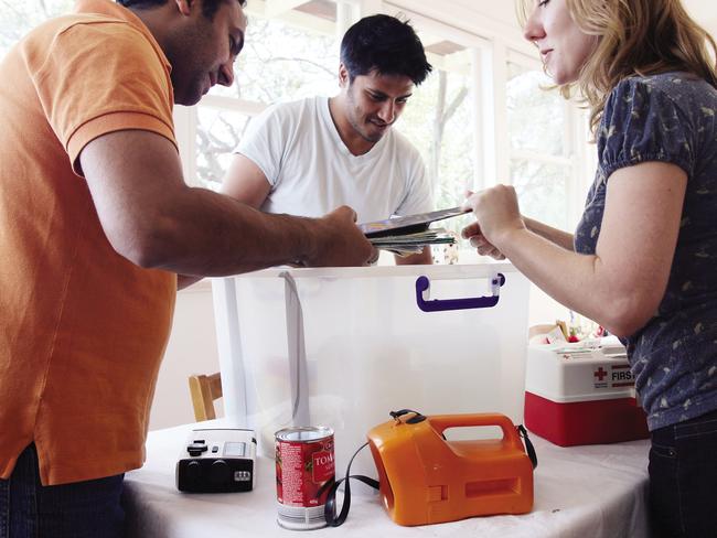 The getaway box. Red Cross is encouraging Aussies, particularly those living in areas where natural disasters may occur, to prepare boxes of essential items they can grab in an emergency.