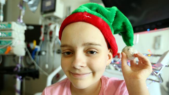 Lucy Newman, 13,  will spend this Christmas at Lady Cilento Children's Hospital. Picture: Liam Kidston.