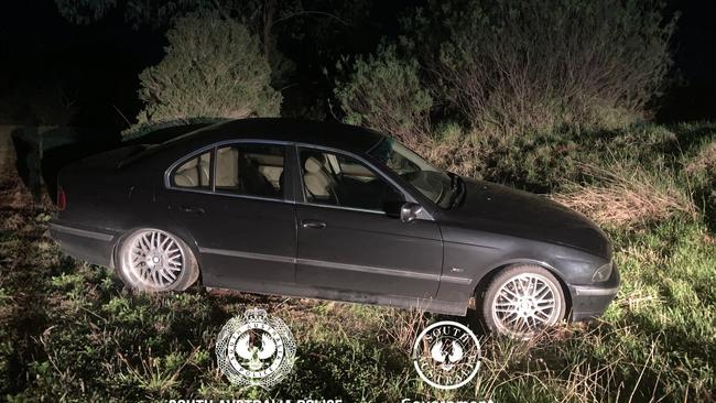 A BMW driver in McLaren Vale has lost his licence after he drove into a ditch and blew 0.107. Picture: SA Police