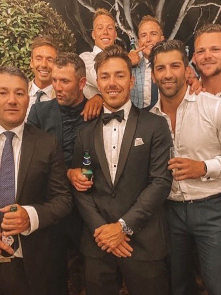 A photo from Michael Hibberd’s wedding featuring his brother Geoff.