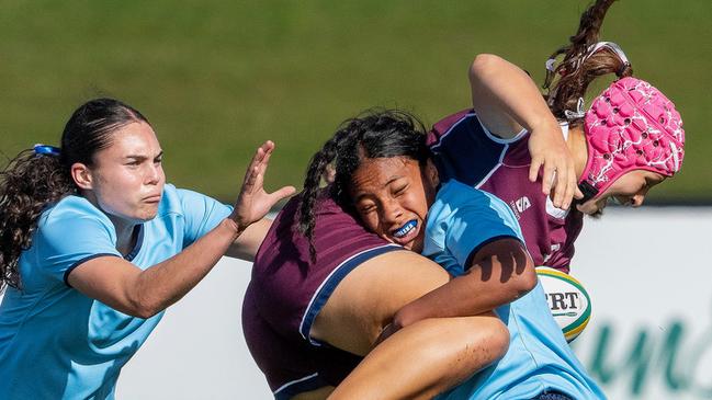 Manua Moleka competing at the Australian schools championships.